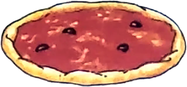 La pizza dessinée de notre toute première carte